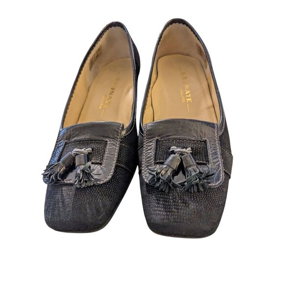 BRUNATE ITALY Womens Low Heel Pump Black Snakeskin Suede Classic Euro 37 US 6.5 - Picture 2 of 9